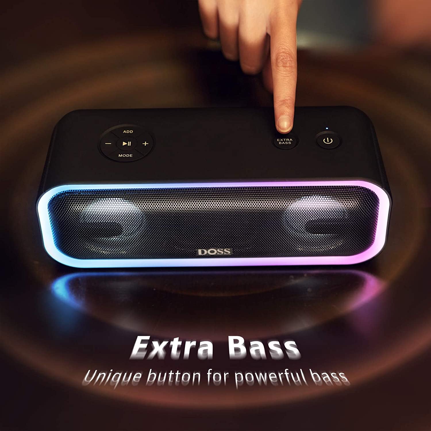 Soundbox Pro+ Bluetooth Speaker with 24W Stereo Sound, Extra Bass, IPX6 Waterproof, 15H Playtime, Wireless Stereo Pairing, Multi-Colors Light, Portable Speaker for Outdoor, Home, Party, Beach