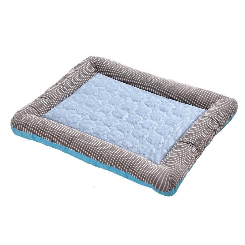 Pet Cooling Pad Bed Blue Stripes