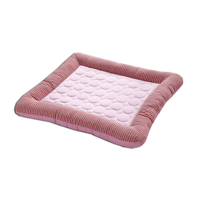 Pet Cooling Pad Bed Pink Stripes