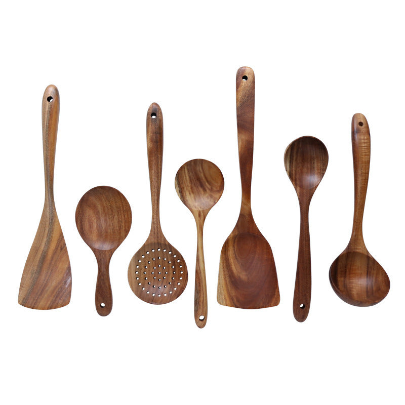 7 Piece Wooden Utensil Set