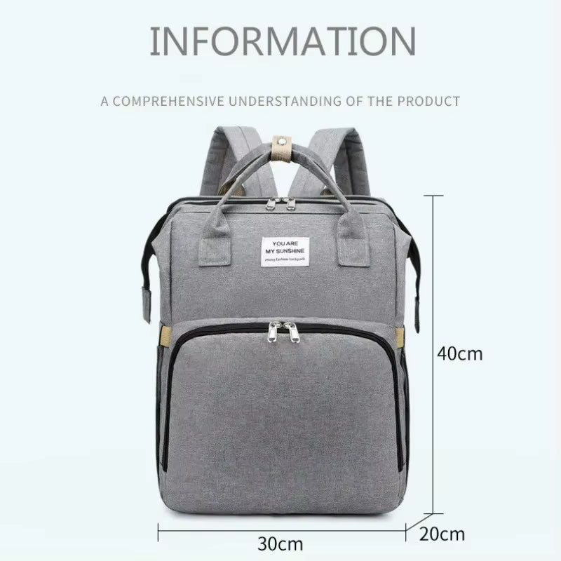 New Diaper Baby Bags with Bed Mummy Bag Waterproof Nylon Maternity Nappy Moms Backpack Baby Nursing Changing Bag for Baby Care