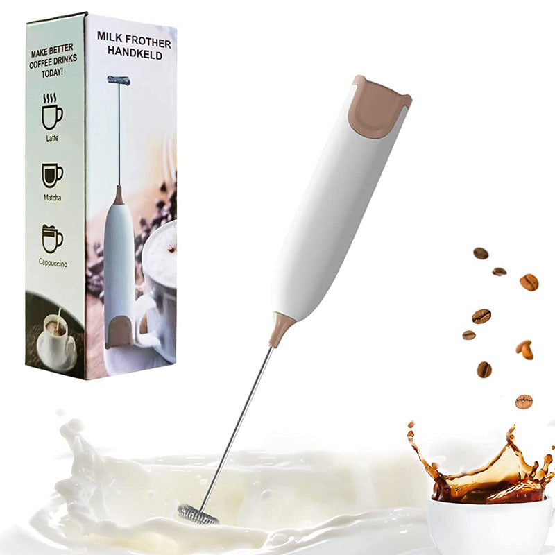 Hand-held Electric Milk Frother White Coffee with Packaging