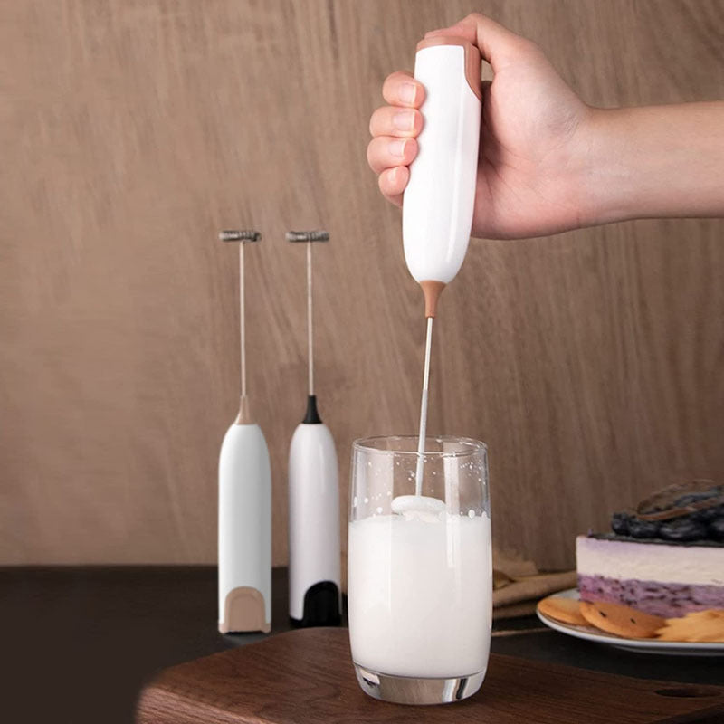 Hand-held Electric Milk Frother in use