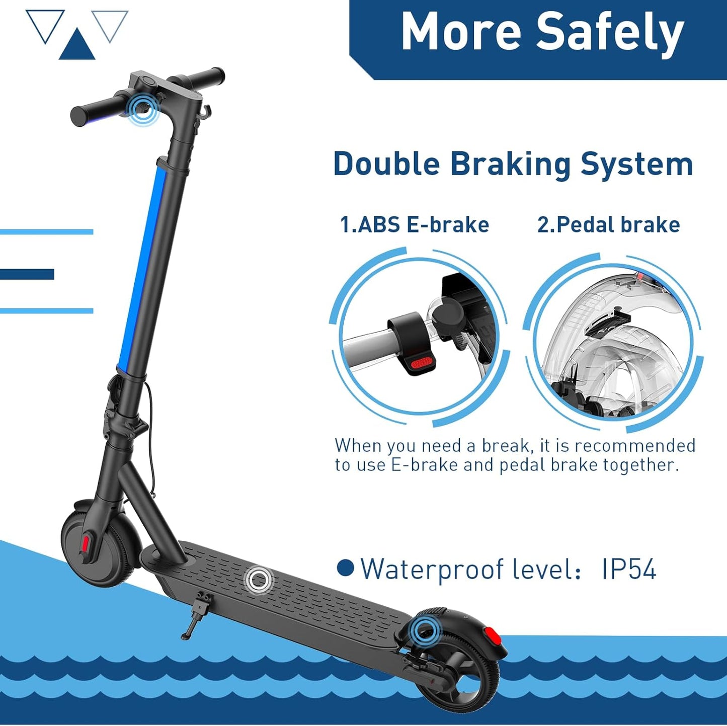 S2 Lite Electric Scooter - 6.5" Solid Tires - up to 10.6 Miles Long-Range & 13 MPH Portable Folding Commuting Kick-Start Boost Scooter for Teens