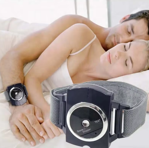 Electronic Anti Snore Watch in use